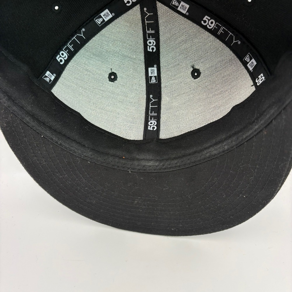 Vintage Style New Era New York Yankees MLB Fitted Hat Black 59FIFTY Size 7 1/4 - Picture 5 of 6